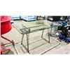 Image 2 : MODERN BEVELED GLASS TOP TABLE 54" X 32" X 29"