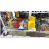 Image 2 : SHELF OF ASSORTED TOOLS INCLUDING; WHEEL CHOCKS, HITCH ATTACHMENT, LIGHTS & MORE