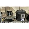 Image 2 : SHELF OF ASSORTED ITEMS INCLUDING; INSTANT POT, POTS & PANS, TOASTER & KETTLE