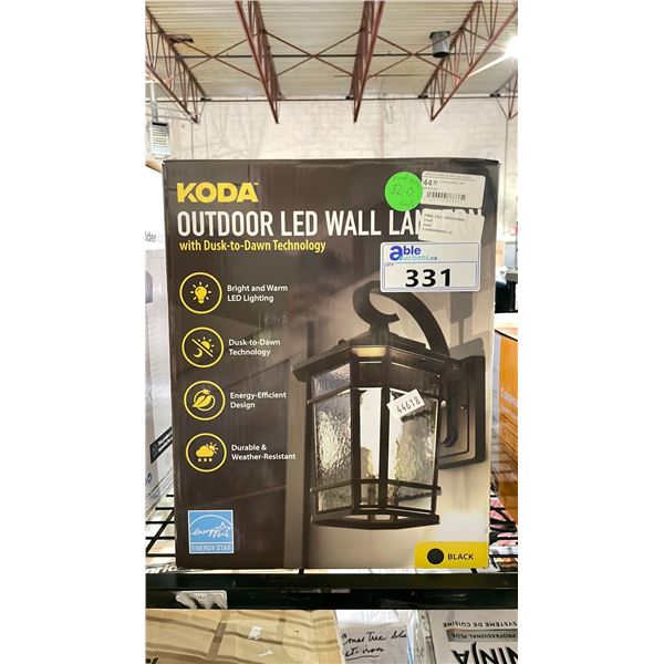 KODA OUTDOOR LED WALL LANTERN WITH DUSK TO DAWN TECHNOLOGY