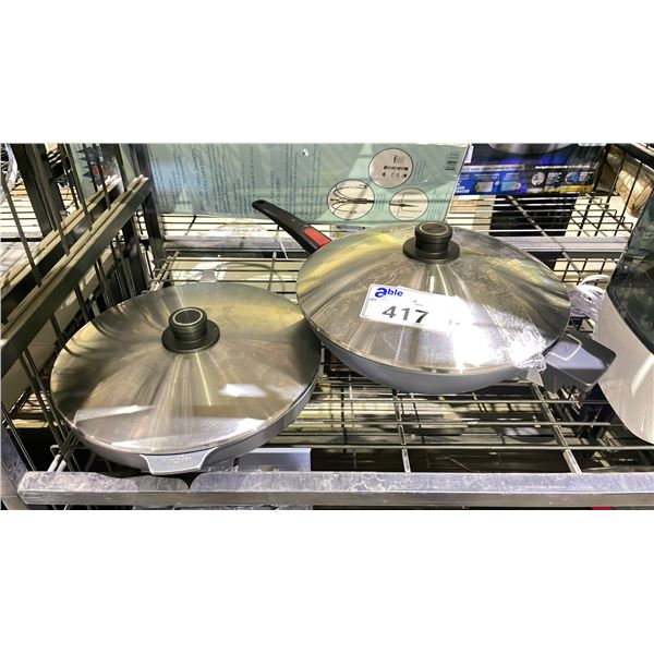 WOK WITH LID & SAUCEPAN WITH LID (MISSING HANDLE)