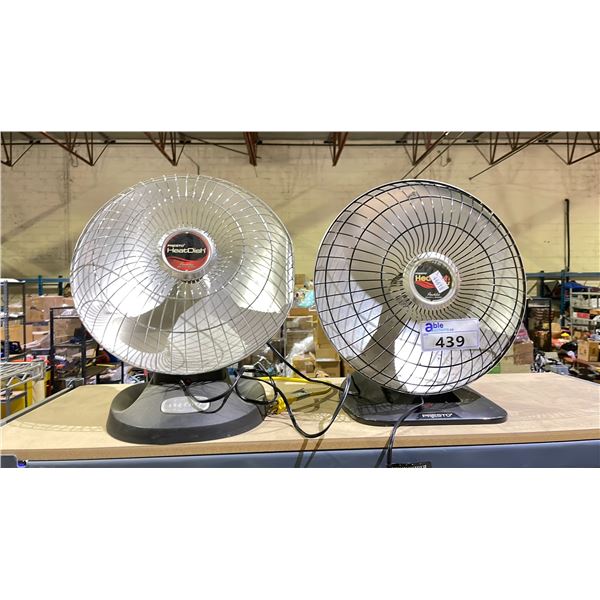 2 PRESTO HEATDISH PARABOLIC HEATERS (1 WITH SPLICED CORD)