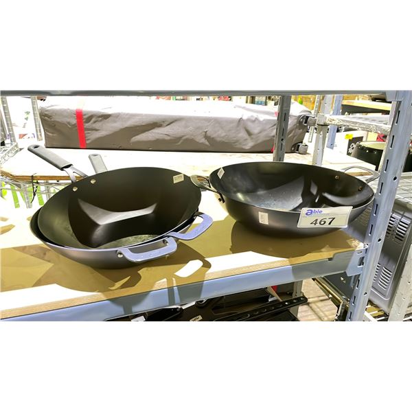3 ASSORTED WOKS