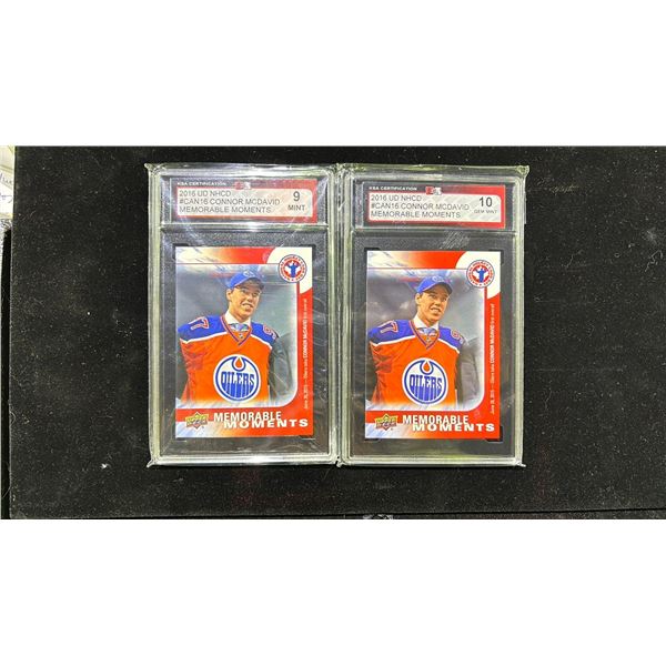 KSA 10 & KSA 9 2016 UD NHCD #CAN16 CONNOR MCDAVID MEMORABLE MOMENTS CARDS