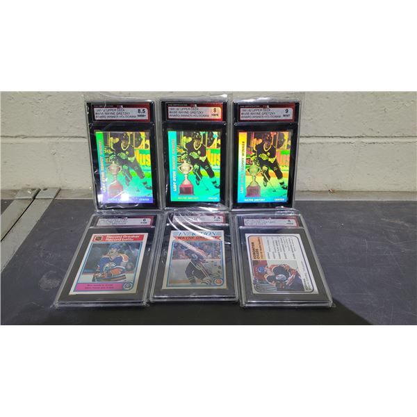 LOT OF 6 ASSORTED KSA GRADED WAYNE GRETZKY HOCKEY CARDS