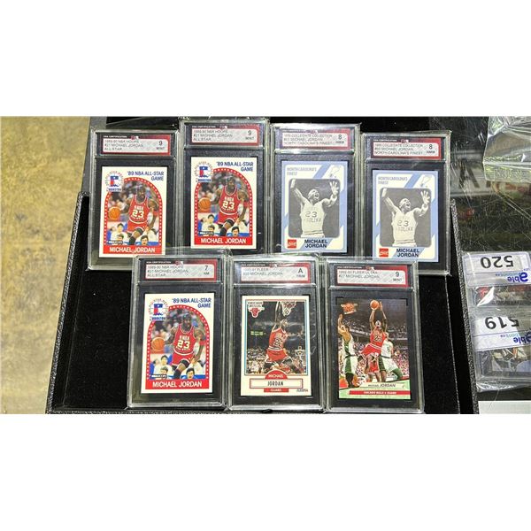 LOT OF 7 ASSORTED KSA GRADED MICHAEL JORDAN BASKETBALL CARDS