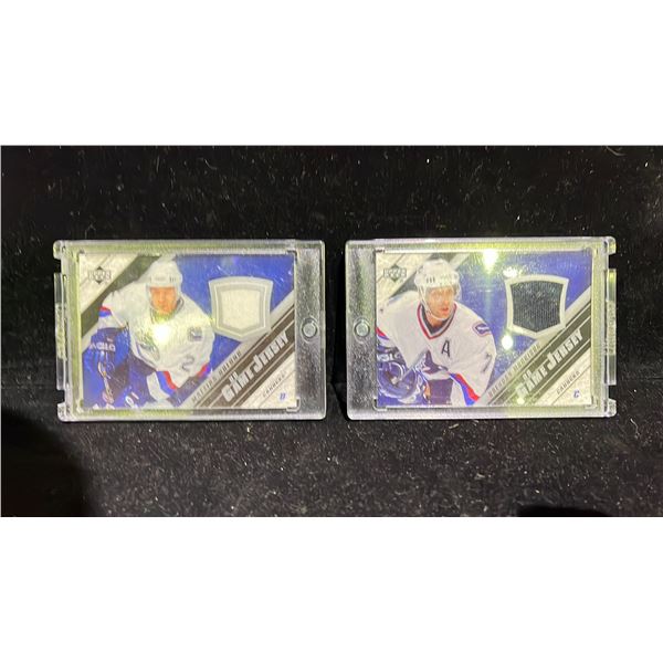 2005-06 UPPER DECK #J2-M0 MATTIAS OHLUND GAME JERSEY CARD & 2005-06 UPPER DECK #J-BM BRENDAN