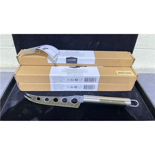 LOT OF 6 AMAZON BASICS MULTI-USE STAINLESS STEEL CHEESE KNIVES