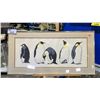 Image 1 : FRAMED PRINT BY DAVID GROSE TITLED "PENGUIN PARADE" 40" X 20"