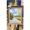 Image 1 : FRAMED ARTIST SIGNED ORIGINAL OIL ON CANVAS 21" X 25"