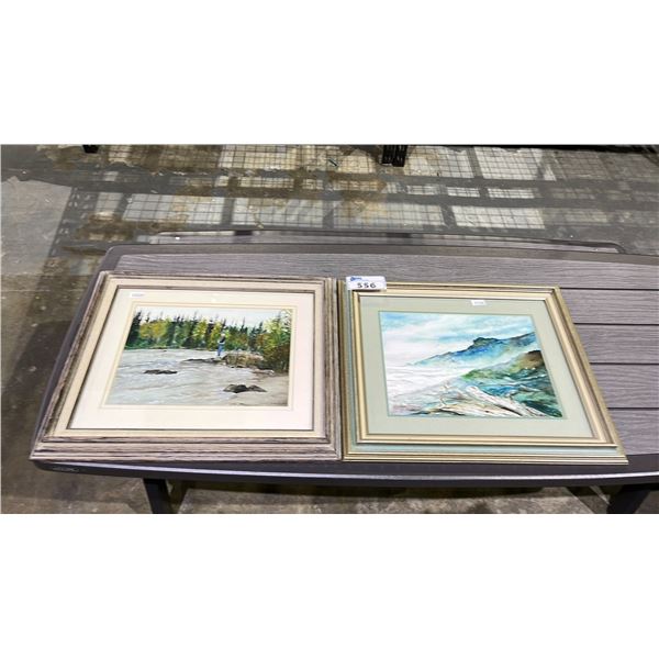 2 FRAMED WATERCOLOUR PRINTS BY CAROL JONES 24  X 20 
