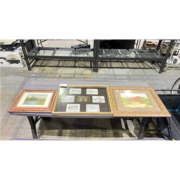 LOT OF 3 ASSORTED FRAMED ARTWORK