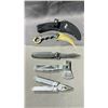 Image 1 : LOT OF ASSORTED KNIVES & MULTITOOLS INCLUDING; GERBER, LEATHERMAN, SHEFFIELD & M-TECH XTREME