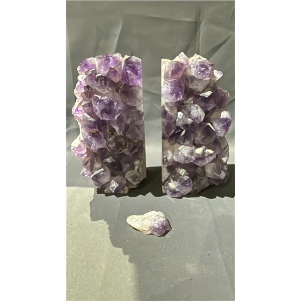 3 ASSORTED SIZE AMETHYST GEODES