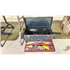 Image 1 : TOOLBOX WITH ASSORTED TOOL CONTENTS INCLUDING; DRILL BITS, CHALK LINE, MEASURING TAPES & MORE
