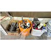Image 2 : SHELF OF ASSORTED TOOLS INCLUDING; WORKLIGHTS, EXTENSION CORDS, HARDWARE & MORE
