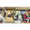 Image 2 : SHELF OF ASSORTED TOOLS INCLUDING; CAULKING GUNS, HARDWARE, RUBBER MALLET & MORE