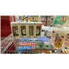 Image 2 : SHELF OF ASSORTED ITEMS INCLUDING; COLLECTIBLE GLASSES, POT, SNAKES & LADDERS DRINKING GAME & MORE