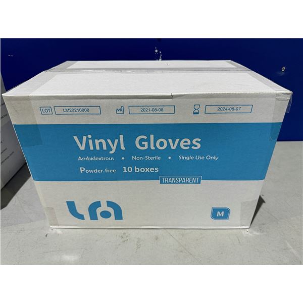 CASE OF MEDIUM SIZED VINYL GLOVES
