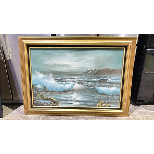 FRAMED ORIGINAL OIL ON CANVAS BY HAMPTON 43.5" X 32"