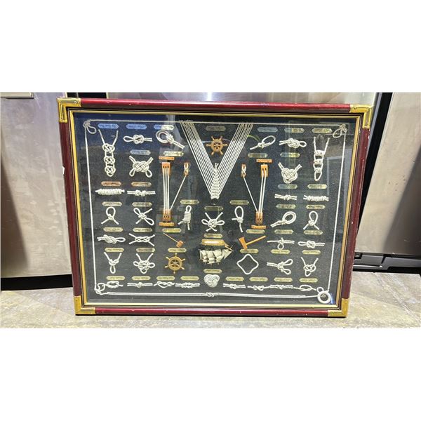 FRAMED NAUTICAL KNOTS 21.5" X 23.5"