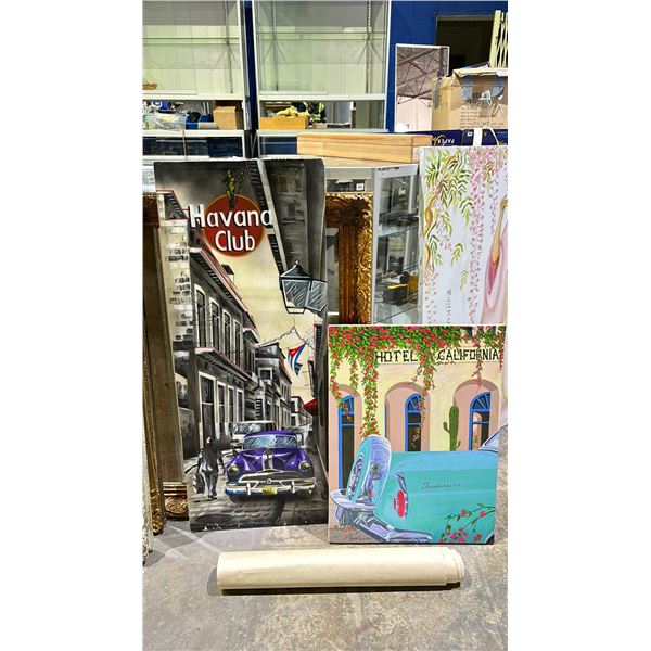 2 SPIRIT LODGE PRINTS & 2 CANVAS PRINTS
