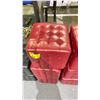Image 2 : 3 RED PADDED CUBE OTTOMANS 15.5" X 15.5" X 15.5"
