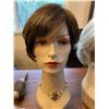 Image 2 : LOT OF 4 MODACRYLIC FIBRE WIGS, GREY & BRUNETTE TONES