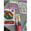 Image 4 : LOT OF ASSORTED ITEMS INCLUDING: KIDS TOOTH BRUSHES, NOTE BOOK, STORAGE ORGANIZER, STICKERS AND