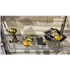 Image 1 : DEWALT 1/4" CORDLESS IMPACT DRIVER, 1/2" CORDLESS HAMMER DRILL/ DRILL DRIVER, 6 1/2" CORDLESS