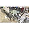 Image 1 : PATIO SET- 4 FOLDING CHAIRS AND GLASS TABLE