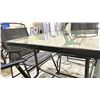 Image 3 : PATIO SET- 4 FOLDING CHAIRS AND GLASS TABLE