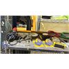 Image 2 : SHELF LOT OF ASSORTED; BUNGEE CORDS, WHEELS, HAMMERS AND MORE