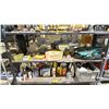 Image 1 : SHELF LOT OF NAILS, GAUGE INDICATOR, HOUSE HANGERS, MAKITA TOOL BAG AND MORE