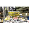 Image 2 : SHELF LOT OF ASSORTED ITEMS INCLUDING; HYDRAULIC JACKS, SEAL PULLER, PISTON TOOL, TAPE MEASURE AND