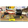 Image 3 : SHELF LOT OF ARROW PNEUMATIC STAPLER, STANLEY FAT MAX HEAVY DUTY HAMMER TRACKER AND MORE