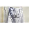 Image 2 : DAVID'S BRIDAL SATIN STRAPLESS ALINE GOWN SPLIT WEDDING DRESS SIZE 6