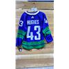 Image 2 : NEW ADIDAS NHL VANCOUVER CANUCKS QUINN HUGHES JERSEY SIZE 42 ALTERNATE JERSEY