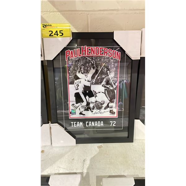 AUTOGRAPHED PAUL HENDERSON TEAM CANADA 1972 FRAMED PHOTO