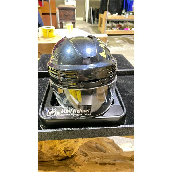 AUTOGRAPHED VANCOUVER CANUCKS QUINN HUGHES BLACK SKATE MINI HELMET