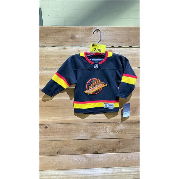 NEW VANCOUVER CANUCKS BLACK SKATE TODDLER JERSEY SIZE 2/4T