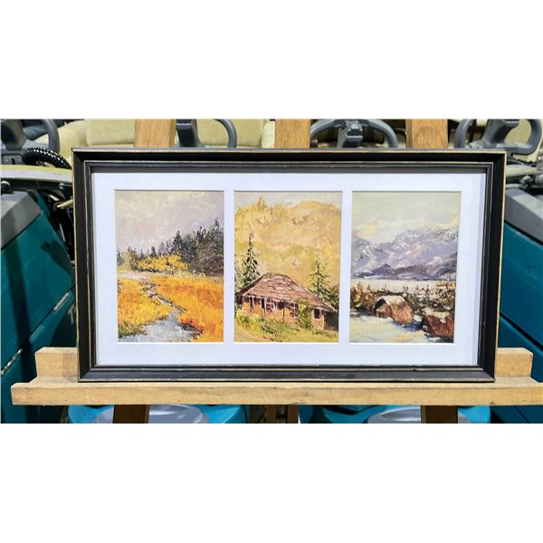 FRAMED FRAMED NATURE ART PIECE APPROX 10X18"