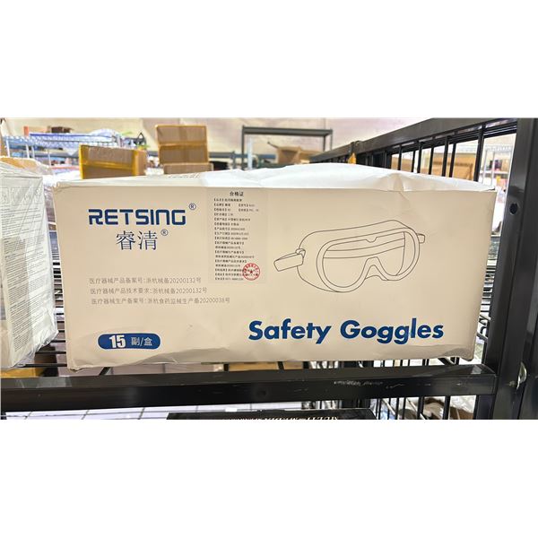 BOX OF 15 SAFETY GOGGLES