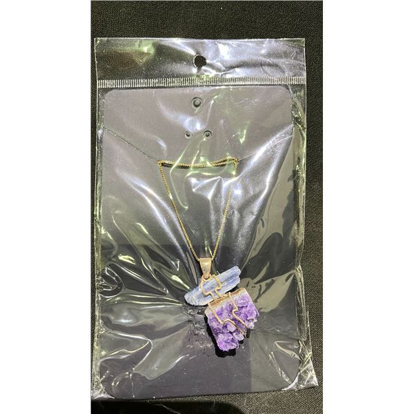 AMETHYST WITH BLUE KYANITE NECKLACE RETAIL $180