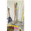 Image 1 : LOT OF ASSORTED BROOMS AND SQUEEGEES
