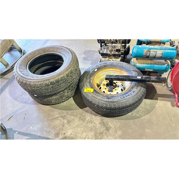 2 WINDFORCE TIRE 225/75R16 AND POWER KING 235/80R16 TIRE ON RIM