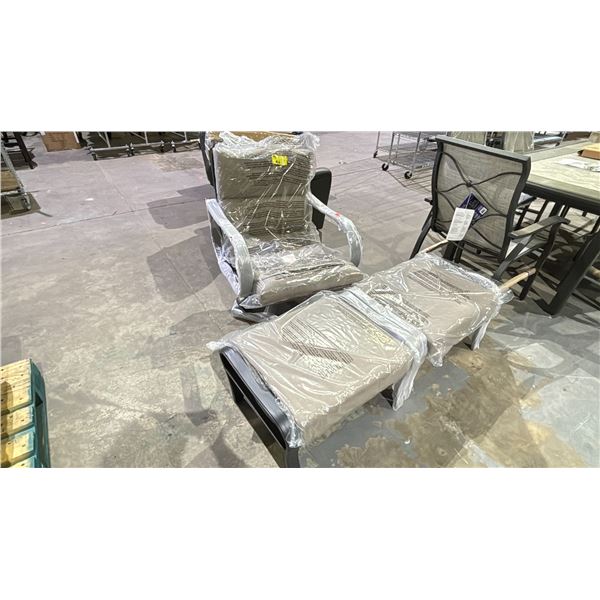 OUT DOOR PATIO CHAIR WITH 2 OTTOMANS