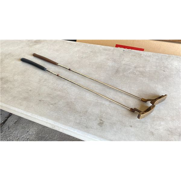 2 VINTAGE NORTHWESTERN BRASS GOLF PUTTERS