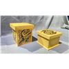 Image 2 : 2 WOODEN FIRST NATIONS LIDDED KEEPSAKE BOXES