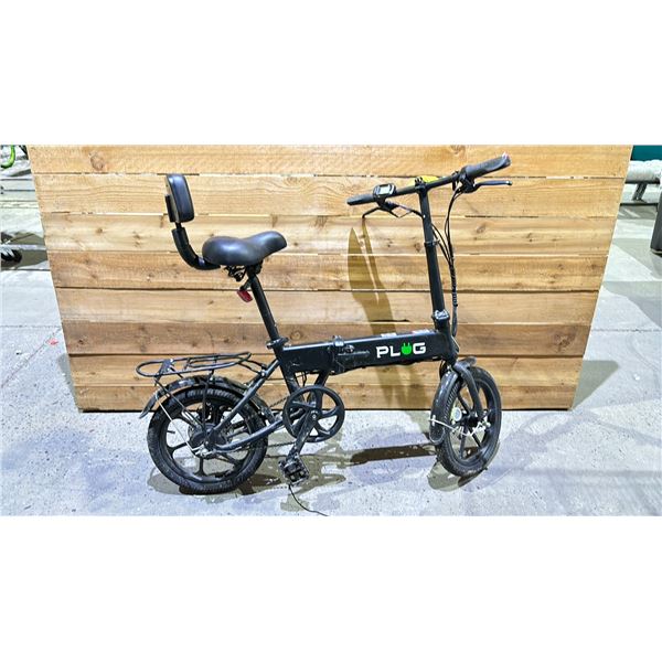 PLUG ELECTRIC BIKE *UNKNOWN WORKING CONDITION/ NO CHARGER*